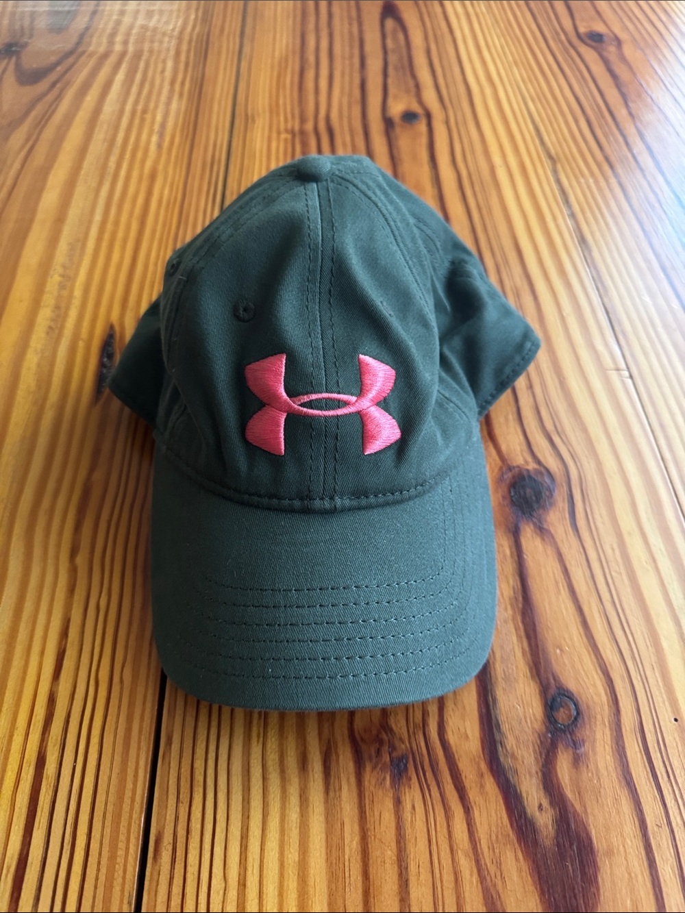 Under Armour Hat Olive Green Cap with Pink Logo